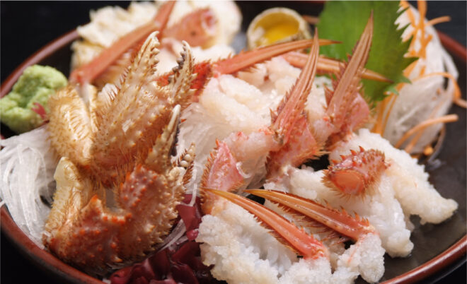毛ガニ刺身